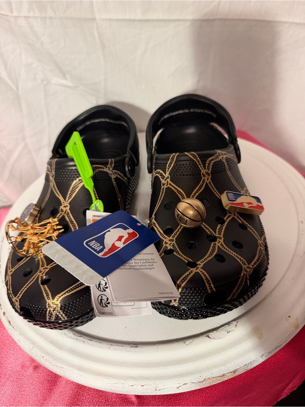 Crocs NBA AllStar Black and Gold Basketball Clog Shoes NIB w/ jibbitz M9/W11